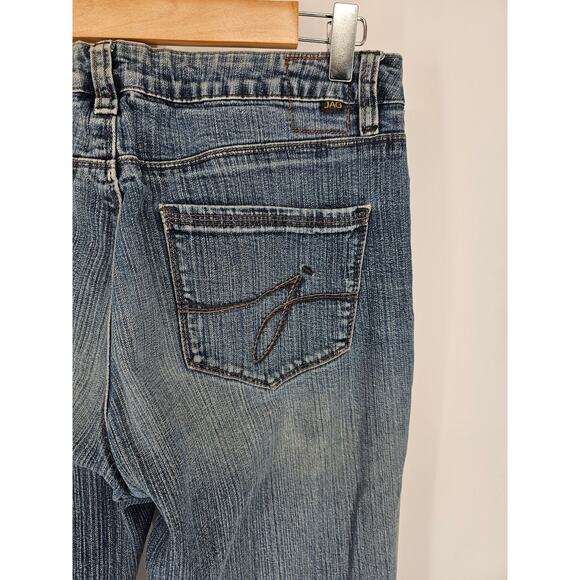 Jag Women's Blue Mid Rise Pocket Button Closer Straight Leg Casual Jeans Size 6 - Picture 3 of 4
